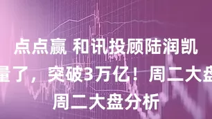 点点赢 和讯投顾陆润凯：放量了，突破3万亿！周二大盘分析